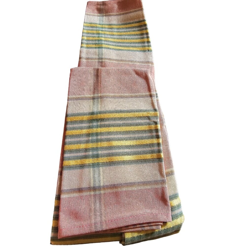 Bay Linens Table Square 36" Pink/Green‎ Plaid Striped Pattern